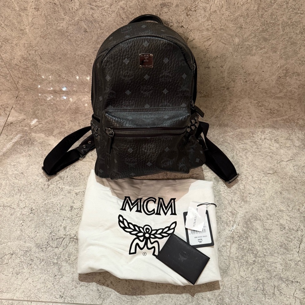 MCM Stark Side Studs Backpack In Visetos
